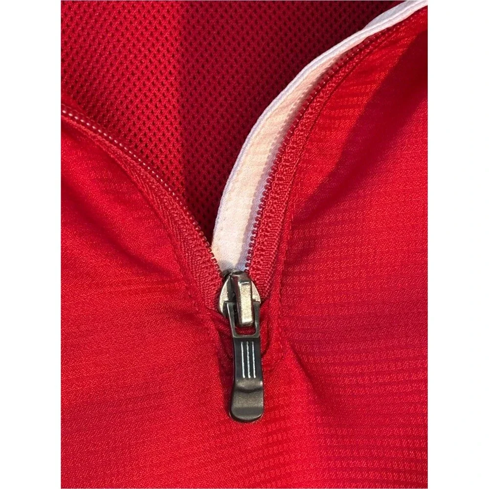 Adidas Mens Shockwave Woven 1/4 Zip Jacket Pullover  Red White X Large